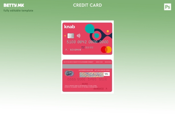 Модерен стил Шаблон за кредитна мастеркард на холандската банка на Холандија Kna